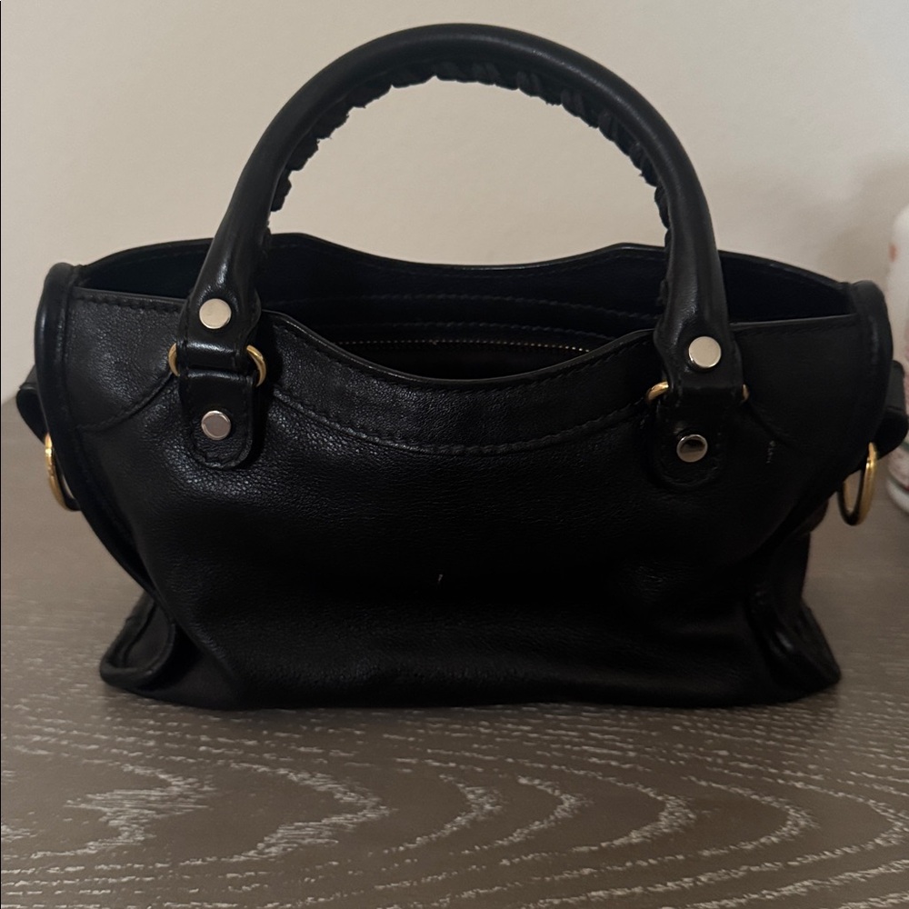 Balenciaga Black Satchel with Gold Accents - Picture 3 of 6